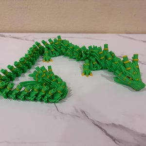 3D Printed Bamboo Dragon, Flexi Dragon, Articulated Dragon, Room Decor