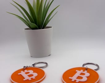 3D Printed Bitcoin Keychain, Keychain for Backpack, Bitcoin Logo Keychain Crypto, Cryptocurrency Keychain