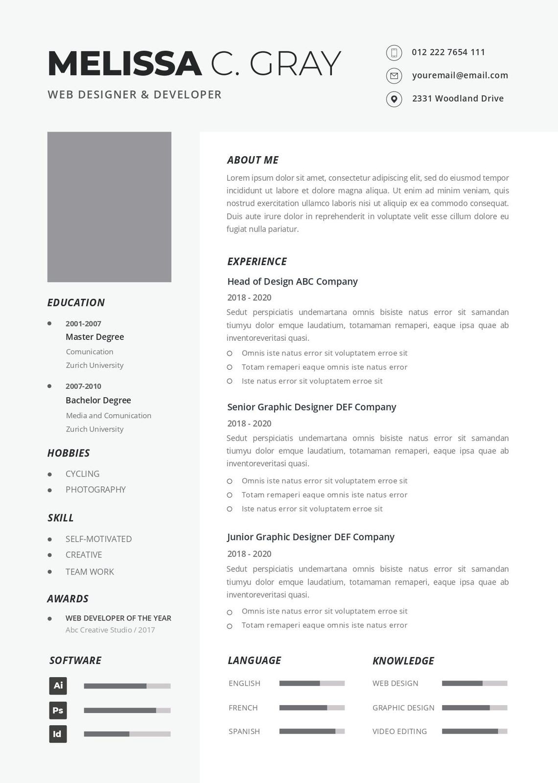 CV Template 2026 | Word, Adobe Illustrator, EPS | Instant Etsy Download