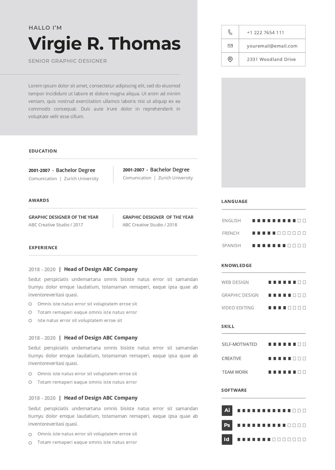 CV Template 2026 | Word, Adobe Illustrator, EPS | Instant Etsy Download ...