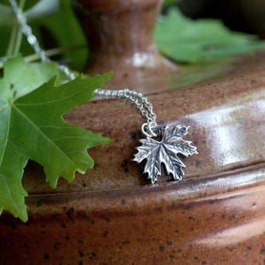 Silver Maple Leaf Charm, Sycamore Necklace, Tree Lover Gift