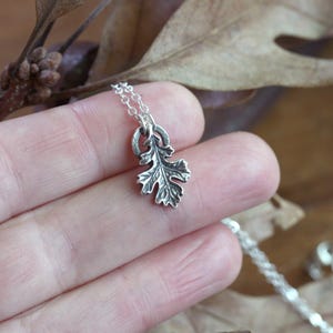 Silver Oak Leaf Charm, Oakleaf Pendant, Forest Jewelry image 8