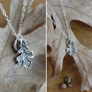 Silver Oak Leaf Charm, Oakleaf Pendant, Forest Jewelry image 5