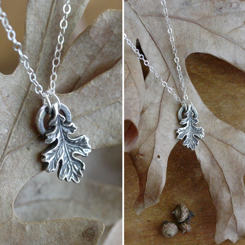 Silver Oak Leaf Charm, Oakleaf Pendant, Forest Jewelry image 5