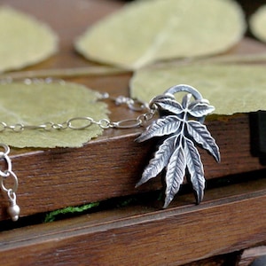 Ash Leaf Necklace, Silver Ashtree Pendant, Ashleaf Charm, Tree Lover Jewelry, Yggdrasil, Ogham Tree