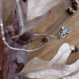 Silver Oak Leaf Charm, Oakleaf Pendant, Forest Jewelry image 6