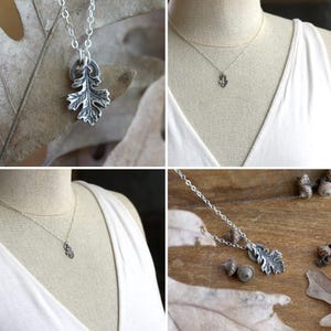 Silver Oak Leaf Charm, Oakleaf Pendant, Forest Jewelry image 9