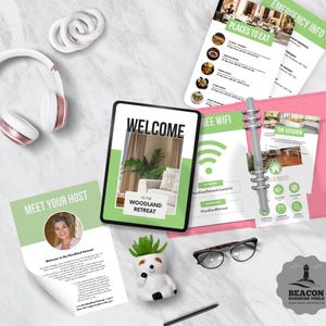 Airbnb Host Welcome Pack PDF | Printable Vacation Rental Guest Book | House Guide, Local Tips & Check-Out Sheet