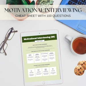 Aide-mémoire pour l&#39;entretien motivationnel Guide de counseling imprimable Ressource thérapeutique
