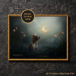 Muurkunst kortharige Duitse <3 hondenkleding Royal Gold Crown schilderij dromerige chocolade lever en wit aangevinkt SAP-cadeau gepersonaliseerde naam