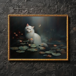 Quadro da parete con bambola di pezza color crema <3 Quadro con bambola di pezza color crema con occhi azzurri, opera d'arte commemorativa con gatto bambola di pezza color fiamma, regalo per mamma con bambola di pezza rossa