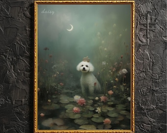 ビション・フリーゼの最後の晩餐アート：ルネッサンス風犬キャンバス