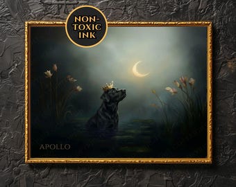 Black Labrador Wall Art <3 Black Labrador Retriever Memorial Artwork, Black Lab Dad Gift, Personalized Black Labrador Birthday Present