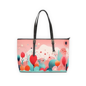 Bunte PU-Leder-Umhängetasche mit Blumenmuster, Stilvolle Tragetasche für den täglichen Gebrauch, Perfektes Geschenk für sie, Trendige Handtasche für besondere Anlässe, sowie für Sie und Ihn)