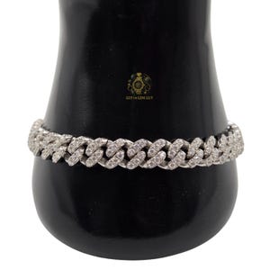 4.5ct Moissanite Cuban Link Bracelet – 8mm, 8&quot; Gold Vermeil Iced Out