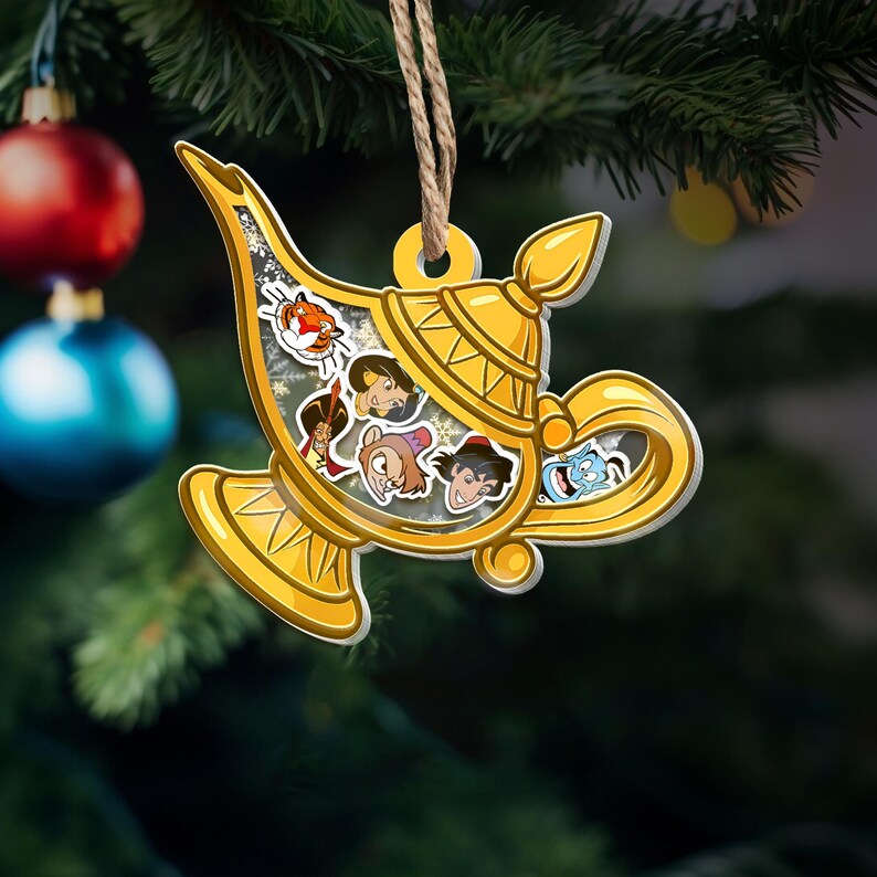 Aladdin Tree Personalized Aladdin Genie Lamp Disneyland Christmas Ornament, Aladdin ...