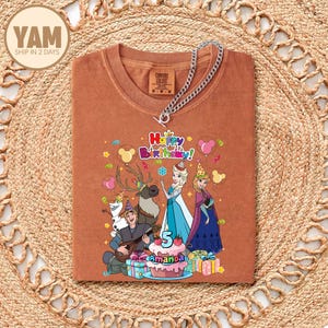 Princess Anna & Elsa Birthday Shirt, Custom Frozen Birthday Girl Shirt, Disneyland Family Matching Birthday Tee, Birthday Party Tee immagine 6
