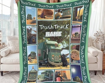 Trash Truck Fleece Blanket | Trash Truck Birthday Gifts | Trash Truck Christmas Gift For Kids Throw Blanket For Bed Coach Sofa