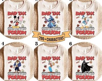 Camiseta divertida de impuestos para papá, regalo para asegurarme de que no sea veneno, divertida camiseta de impuestos para papá de DisneyDad, regalo de cumpleaños para papá, camiseta con chistes para papá