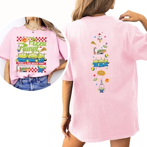 2-sided Vintage Pizza Planet Toy Story Comfort Shirt, Aliens Pizza planet Tee, WDW Disneyland Toy Story land trip shirt, Pizza lover Tee Bild 2