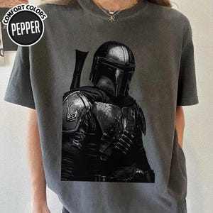 StarWars The Mandalorian Bounty Hunter Shirt, Retro StarWars Shirt, Disneyland Family Matching Shirt, Galaxy's Edge Trip, WDW image 2