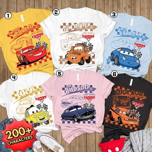 Disneyland Cars Shirt, Checkered Lightning McQueen Shirt, Cars Sally Shirt, DisneyFamily Trip Shirts, Disneyland Vacation Tee, Tow Mater image 2