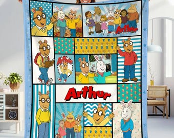 Arthur Fleece Blanket, Arthur TV Series Throw Blanket For Bed Couch Sofa, Cartoon Series Gifts For Fan Lovers, Christmas Party 2025