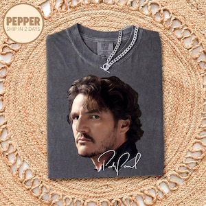 Pedro Pascal Big Face Shirt, Retro 90s Pedro Pascal T-Shirt, Pedro Pascal Fans Gift, Pedro Pascal Tribute Celebrity Graphic Tee