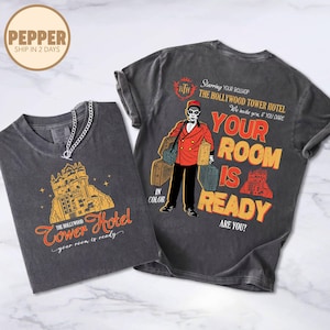 Bellhop The Twilight Zone Tower Of Terror Shirt, Your Room Is Ready, Disneyland The Hollywood Tower Hotel Tee, Disneyworld Halloween Trip