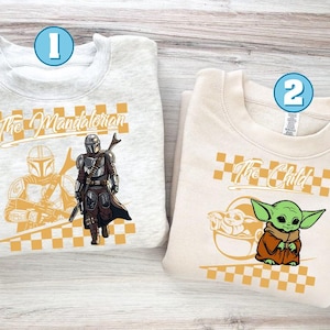 Camiseta Dadalorian, camiseta a juego de papá y bebé mandaloriano, sudadera de StarWars de papá y el niño, camiseta de Mandalorian y Baby Yoda imagen 1