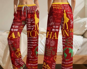 Hamilton Musical Long Pants Pajamas, Broadway Theater Long Pajamas, Hamilton Musical Long Pajamas, Alexander Hamilton Pajamas, Hamilton Gift