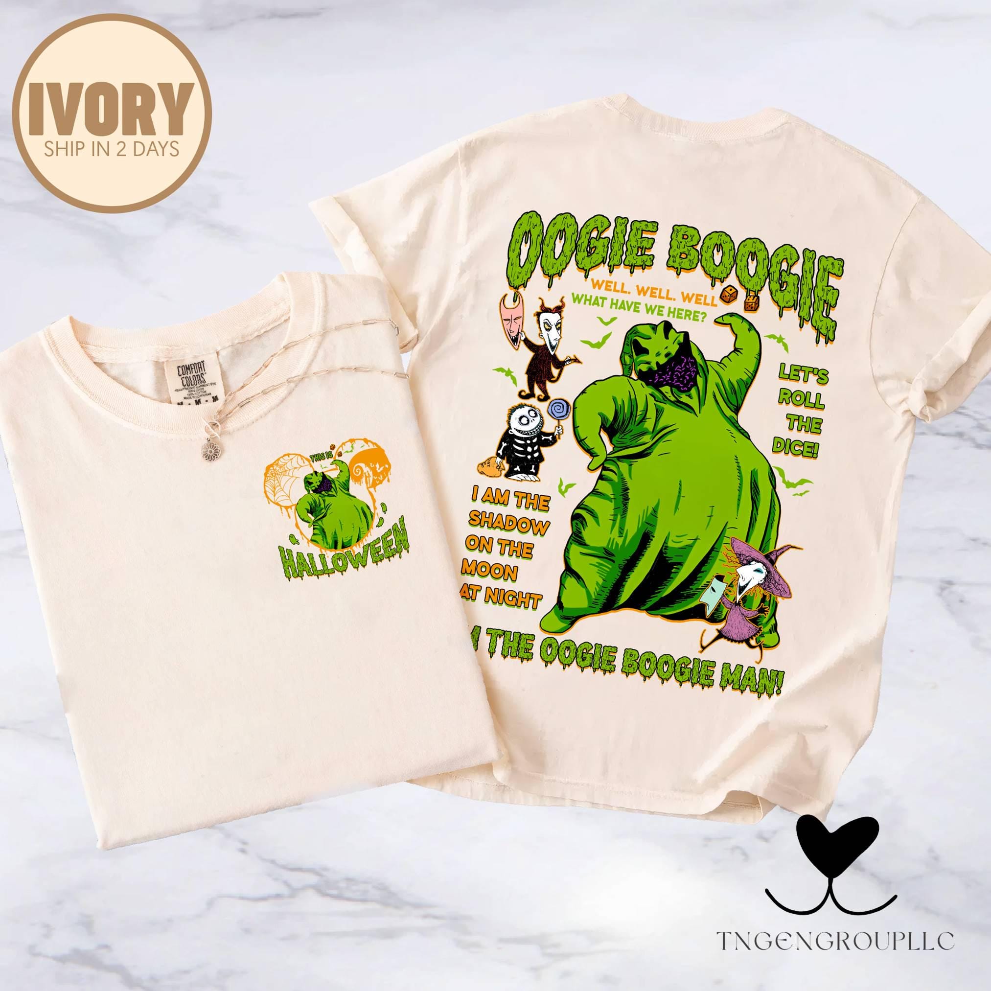 Comfort Colors The Nightmare Before Christmas, Two-sided Boogie Man Shirt, Halloween Oogie Boogie Shirt, Family Halloween Party 2025