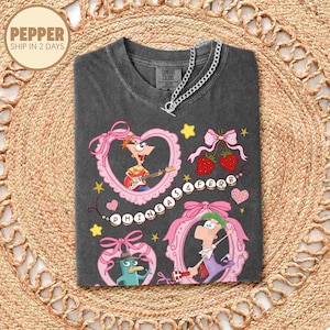Comfort Colors Coquette Bow Perry The Platypus Dr Doofenshmirtz Shirt,Phineas And Ferb T-shirt,Curse You Perry The Platypus,Disneyland Trip