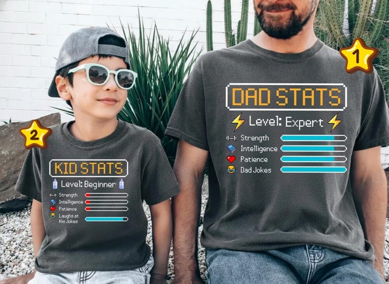 Matching Father and Son Tee, Personalized Video Game Shirts, Old School New School Gaming T-Shirt, New Dad Gifts,New dad,Dad and Baby Outfit image 1