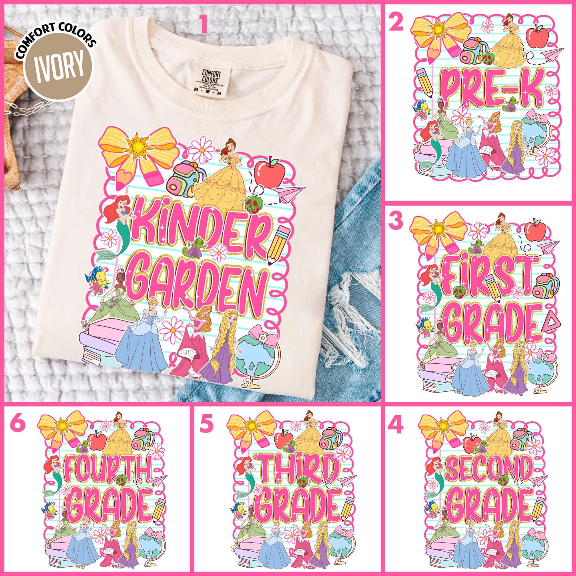 Comfort Colors Princess Teacher Coquette Preppy Back to School Shirt, First Day of School, Kindergarten Pre-K 1st 2nd Grade Shirt