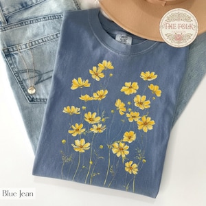 Yellow Flowers on Yellow Tshirt - Etsy
