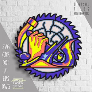 Formatos SVG CDR AI para Marcenaria Multicamadas, Arquivos de Corte a Laser para Download, Cricut Crafting, Modelo CNC para Compensado, Design Faça Você Mesmo