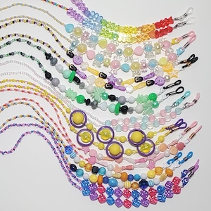 Corrente para óculos com miçangas e bandeiras do arco-íris e do orgulho LGBTQIA+