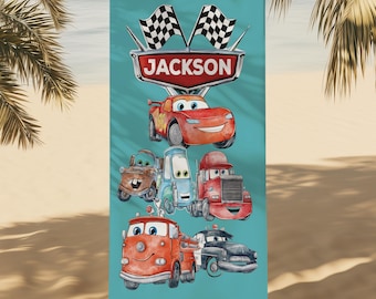 Two Fast Pit Crew Lightning McQueen Birthday Towel, Family Matching Disney Cars Birthday Towel, Cars Birthday Boy Towel, Birthday Boy Towel