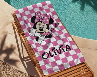 Custom Disney Girl Beach Towel, Minnie Daisy Beach Towel, Disney Coquette Towel, Disney Besties Matching Towel, Disney Towel