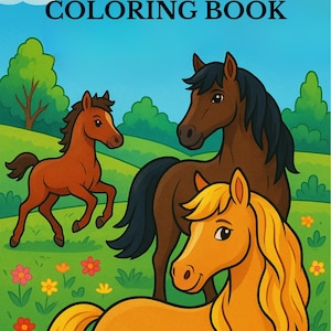 Libro da colorare per bambini PDF - Cavalli meravigliosi / Coloring book / Carte de colorat