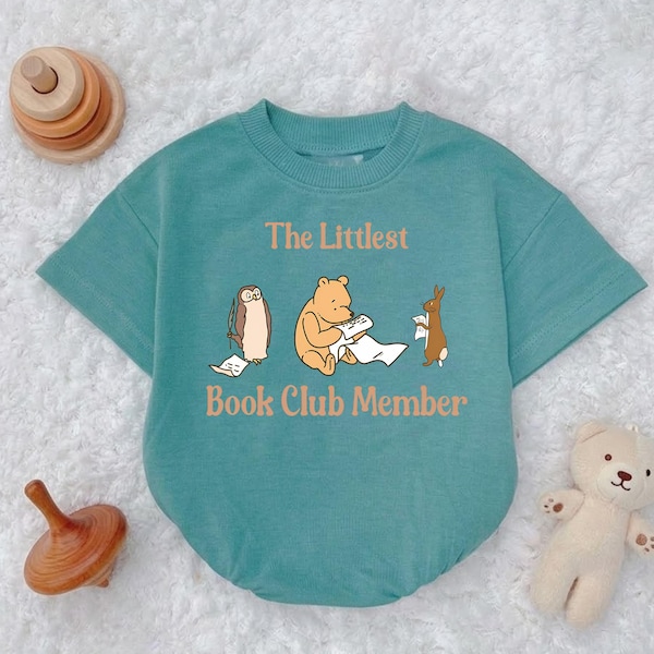 Littlest Book Club Member Baby Romper, Reading Animal Outfit