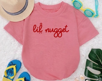 Lil Nugget Baby Romper, Minimalist Newborn Outfit