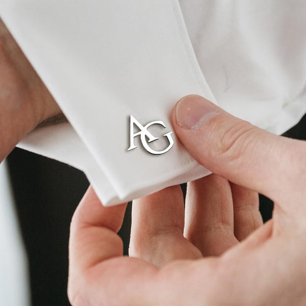 Personalized Cufflinks for Groomsmen, Custom Initial Cufflinks, Wedding Gift for Groom, Father, Best Man Proposal, Groomsmen Gifts