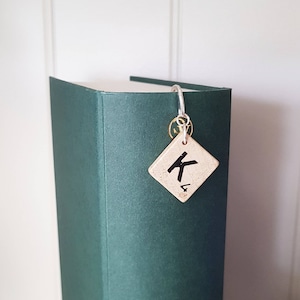 Scrabble tile initial letter personalized bookmark (wedding give away, birthday present)