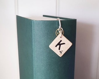 Scrabble tile initial letter personalized bookmark (wedding give away, birthday present)