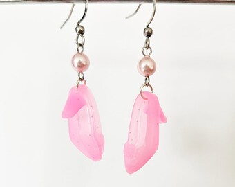 Pink barbie shoe earrings - upcycled toy jewelry - original gift