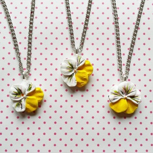 Pansy pendant with necklace flower girl wedding gift bridesmaid handmade jewelry