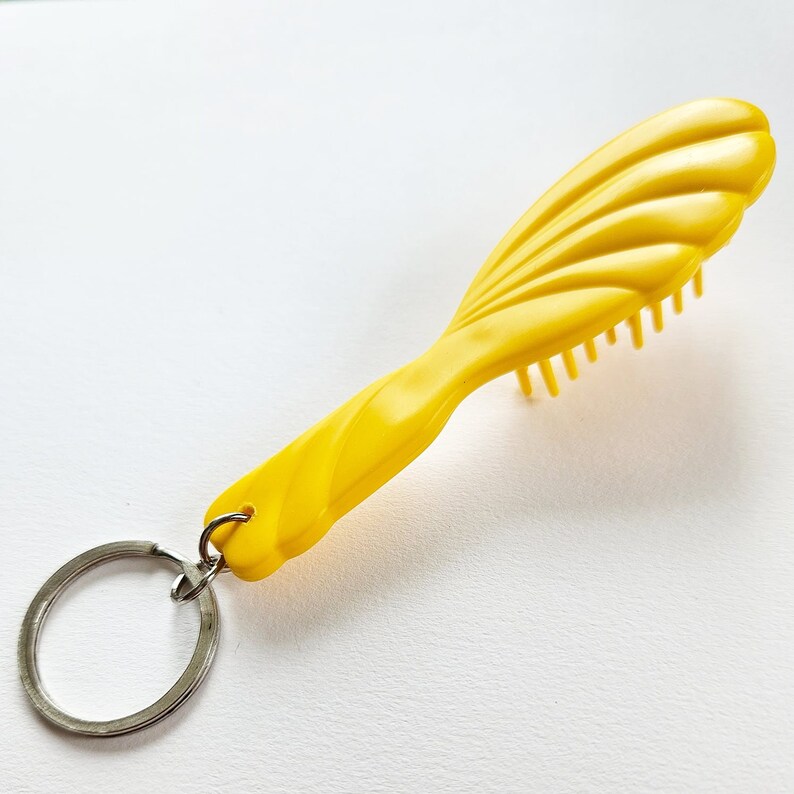 Sunny Yellow Barbie Hairbrush Keychain Keyholder Original