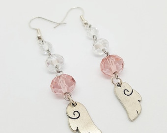 Glass angel wings earring special handmade jewelry great gift - valentinesday gift